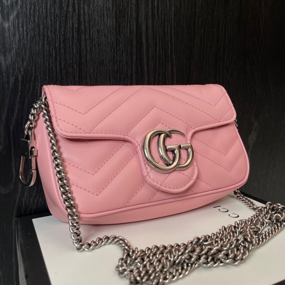 Pink Gucci Marmont 2.0 Supermini Handbag - Picture 12 of 15